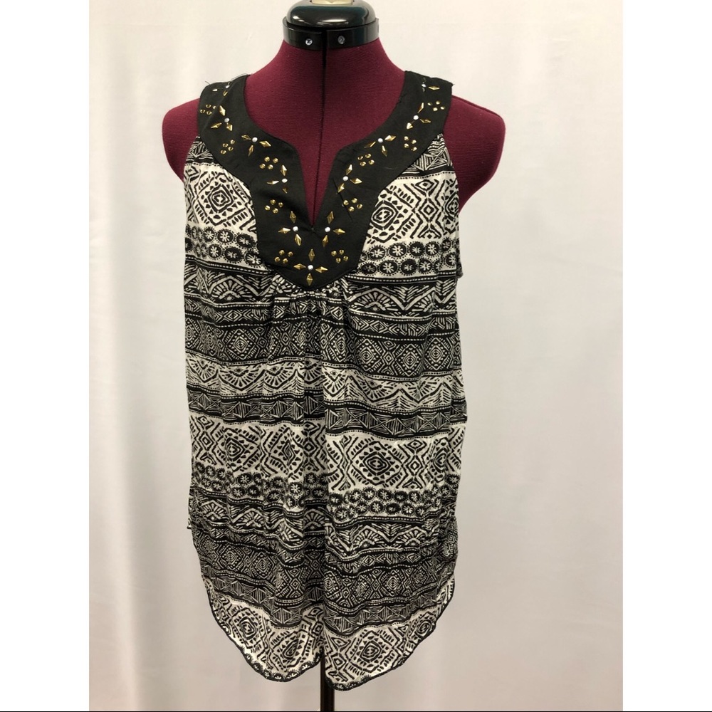 ❤️ French Laundry Tribal print sleeveless shirt